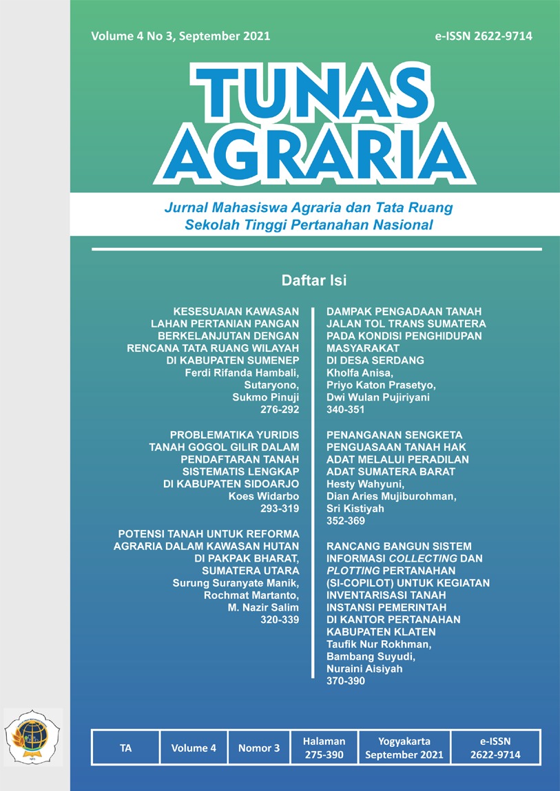					View Vol. 4 No. 3 (2021): Sept-Tunas Agraria
				